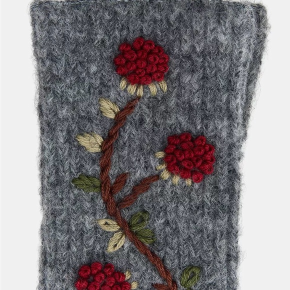ZARA Floral Embroidered Knit Mittens - Picture 4 of 5